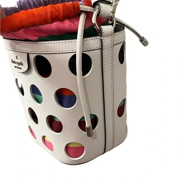 Kate Spade Novelty Pippa Perforated Dot Bucket Crossbody Bag ♠️ - Picture 7 of 10